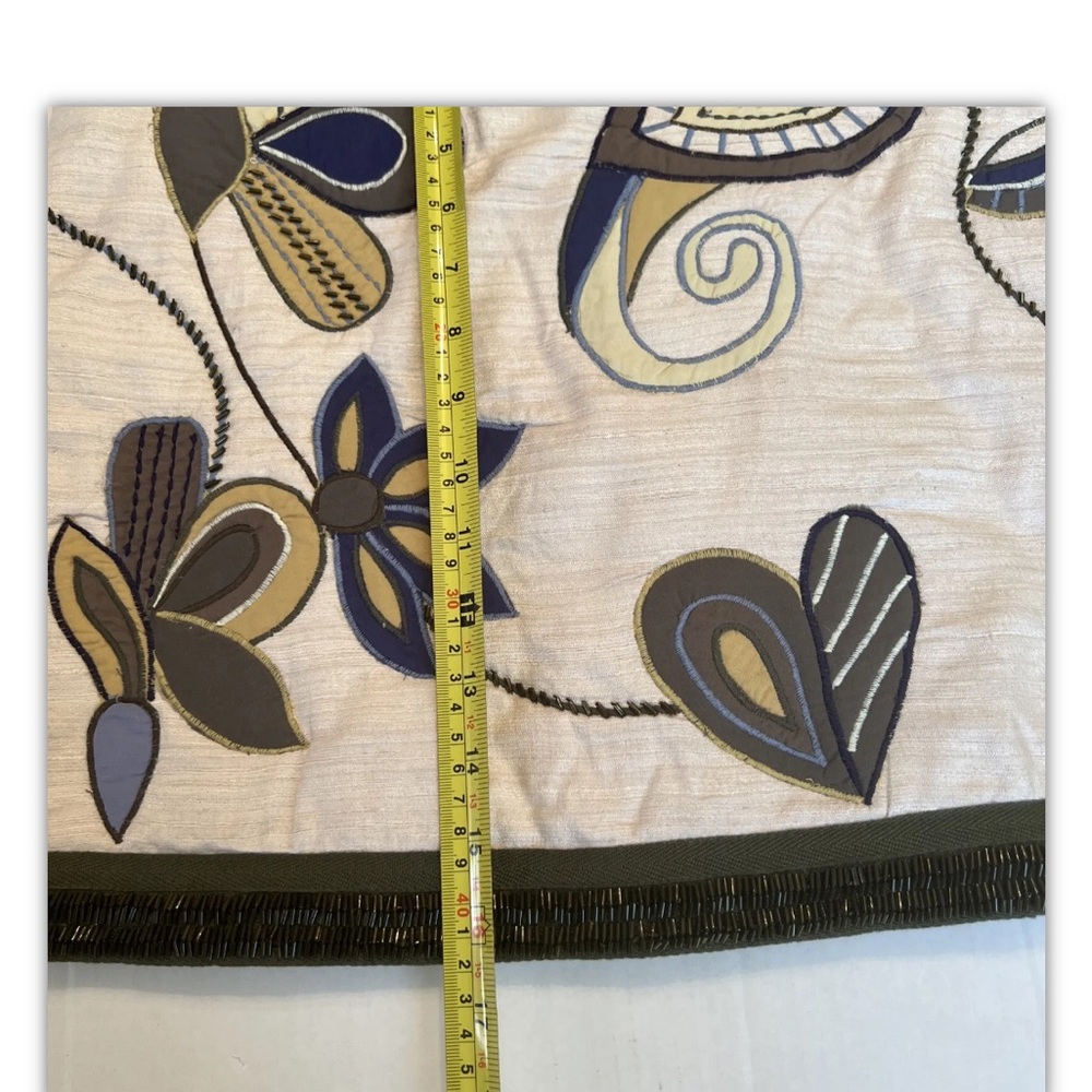 Veronica Beard Inga Sz 8- 10 Skirt EMBROIDERED Mini Beaded Oyster 100% Silk NWT - Picture 10 of 16